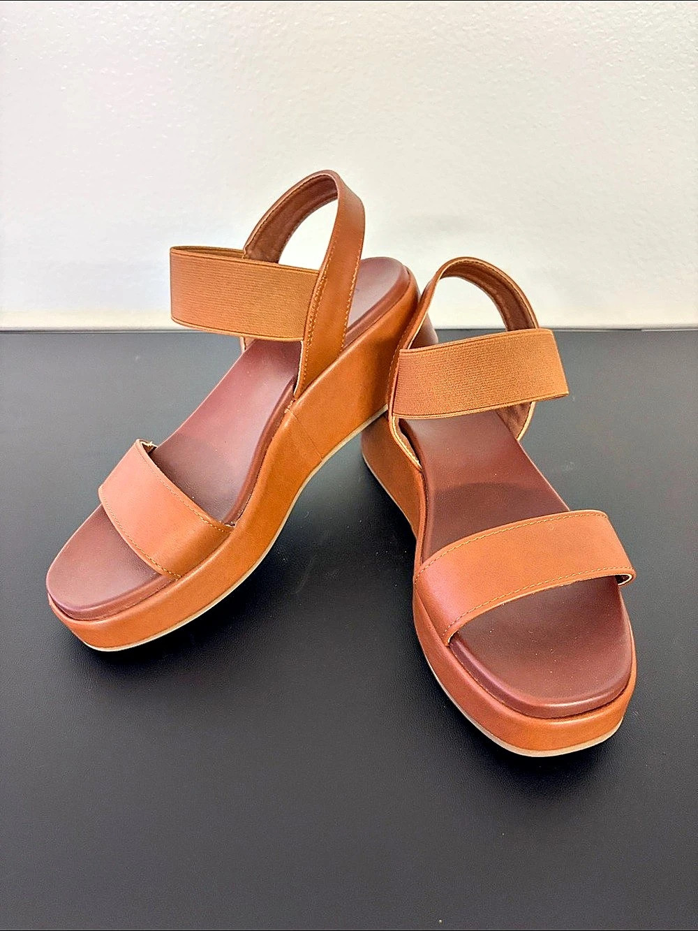 maurices Brown Wedge Sandals size 7